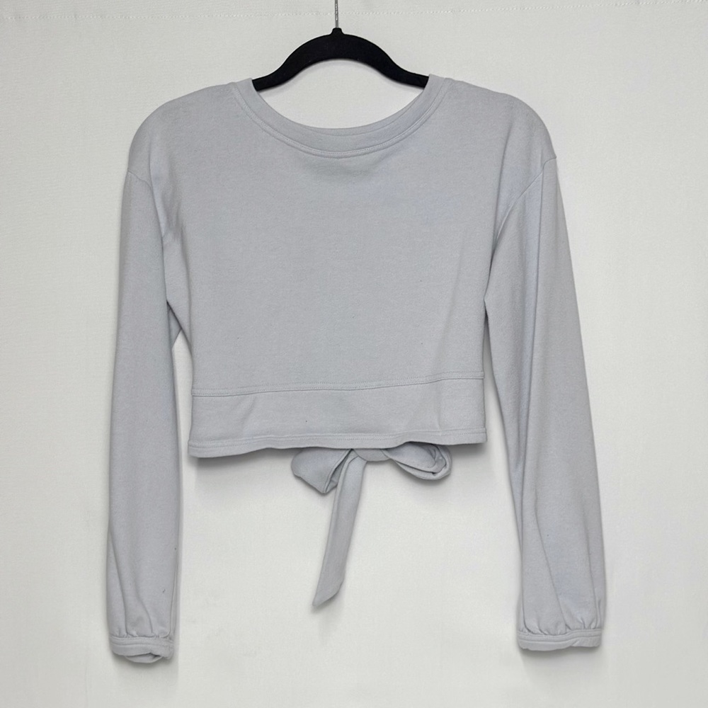 Quiet Storm Cropped Sweater With Tie Back